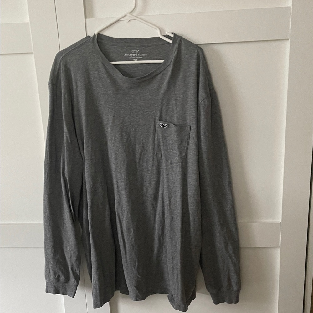 Vineyard Vines Men's Charcoal Long Sleeve Tee